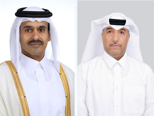 Minister of State for Energy Affairs and Chairman of Nebras Energy H E Saad bin Sherida Al-Kaabi (left) and Managing Director and CEO of Nebras Energy Mohammed bin Nasser Al-Hajri.