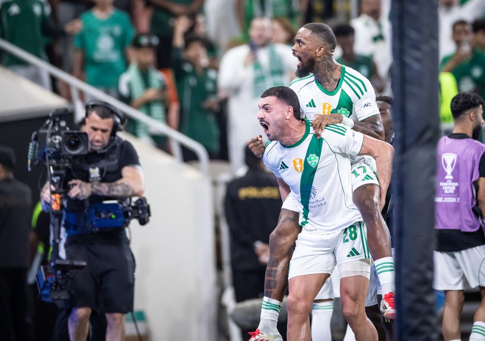 Al Ahli Saudi’s Ivan Toney (right) celebrates with teammate Merih Demiral. PIC: AFC 