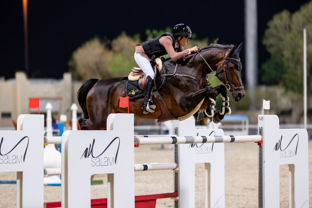 Cyrine Cherif guided Triple T Calamando Blue to a faultless finish in 31.48 seconds to win the Diamond Tour class during the 11th round of Hathab.