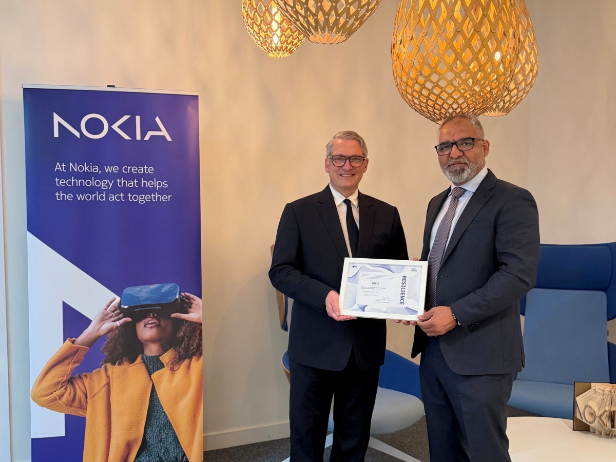 Ambassador of Finland to the State of Qatar,  H E Juha Mustonen with Country Senior Officer at Nokia Head of CEM Ziad Remayyed. 