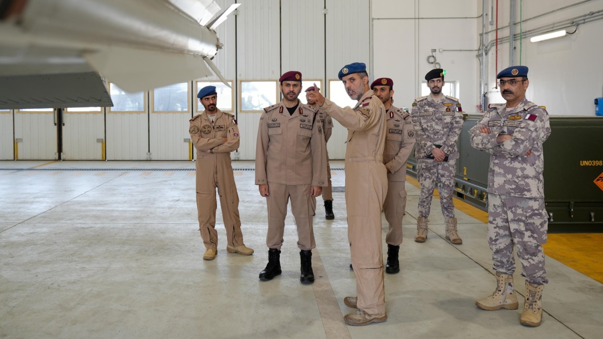 Commander of the Qatar Amiri Guard H E Major General Mohammed bin Sultan Al Suwaidi during his visit to the Qatar Amiri Air Force.