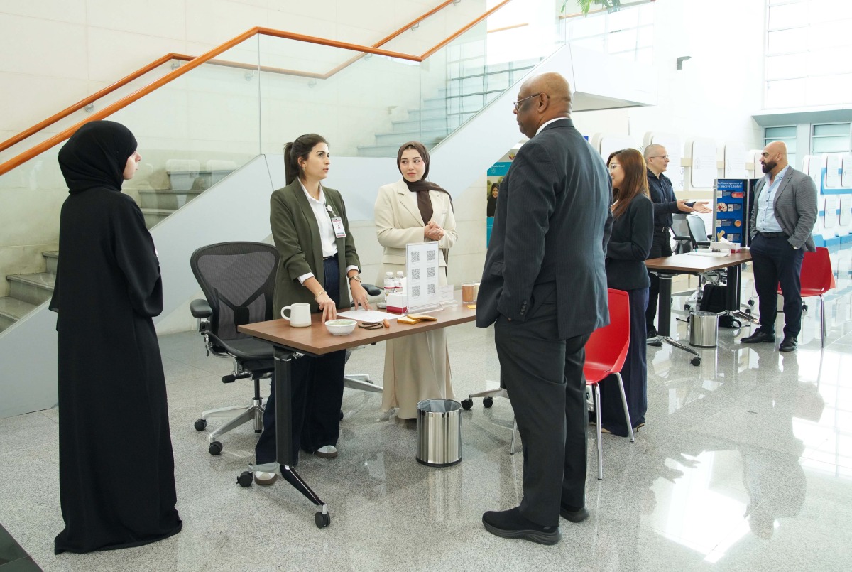 Visitors at the Ministry of Public Health awareness campaign booth.