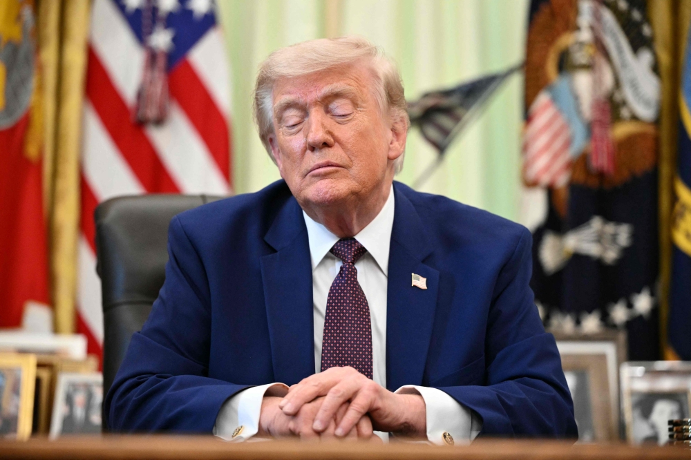 US President Donald Trump speaks to the press in the Oval Office of the White House in Washington, DC, on June 3, 2026. (Photo by Mandel Ngan / AFP)