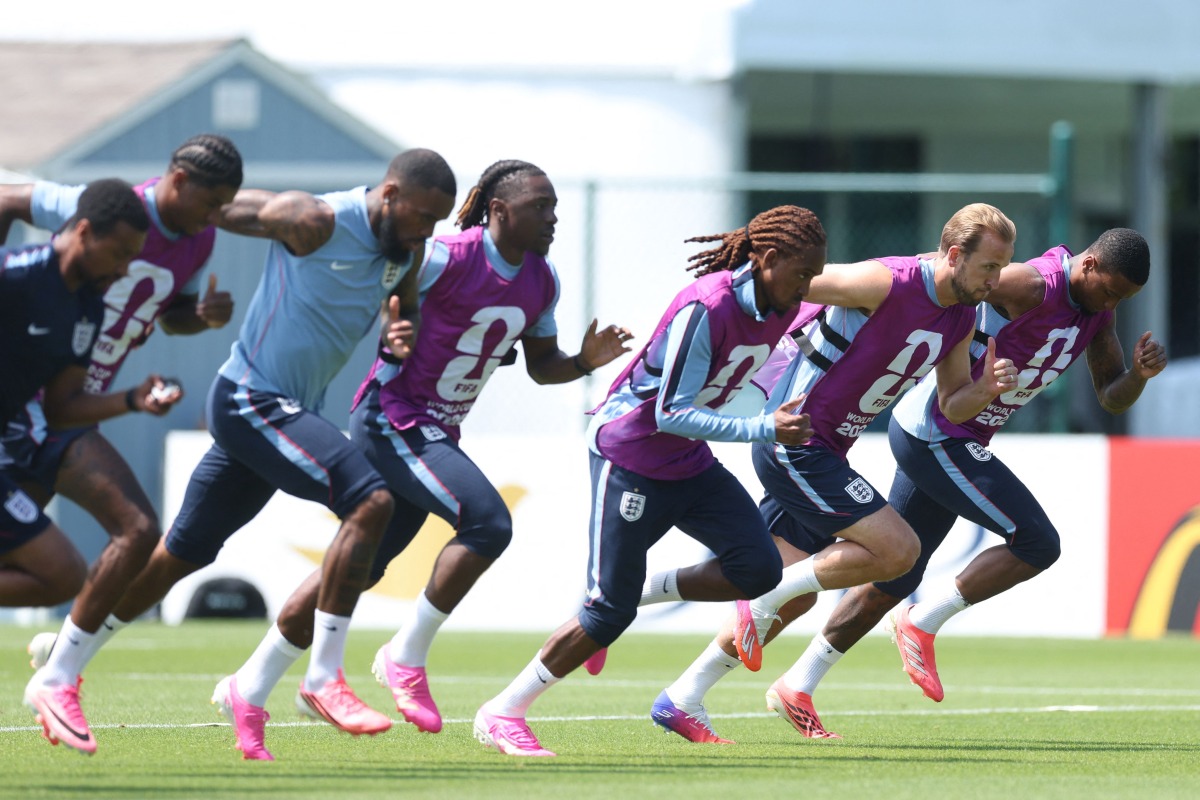England players during a training session. (AFP)