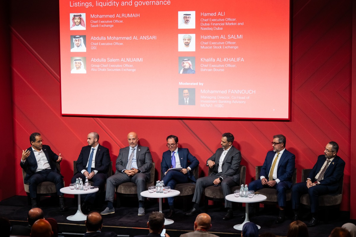 Industry leaders during the panel session at HSBC's GCC Exchange Conference in London, UK.