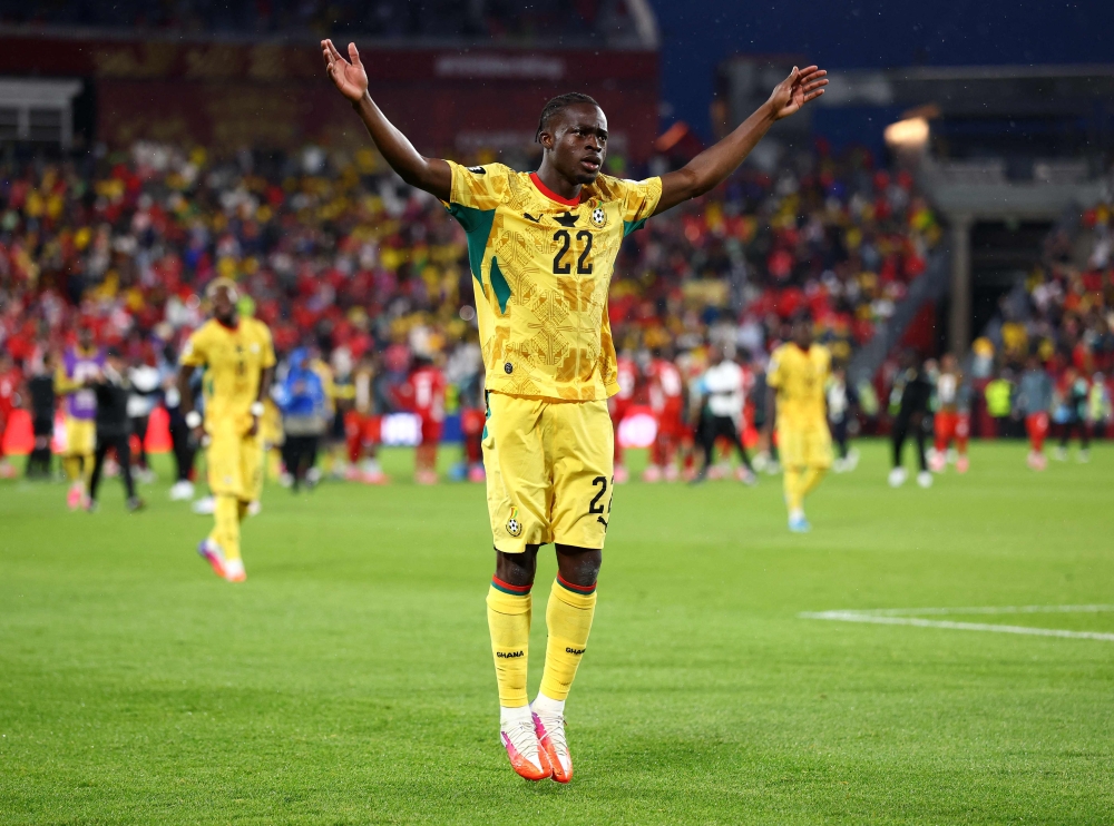 Kamaldeen Sulemana #22 of Ghana celebrates the team's 1-0 victory in the FIFA World Cup 2026 Group L match between Ghana and Panama at Toronto Stadium on June 17, 2026 in Toronto, Ontario. Robert Cianflone/Getty Images/AFP 