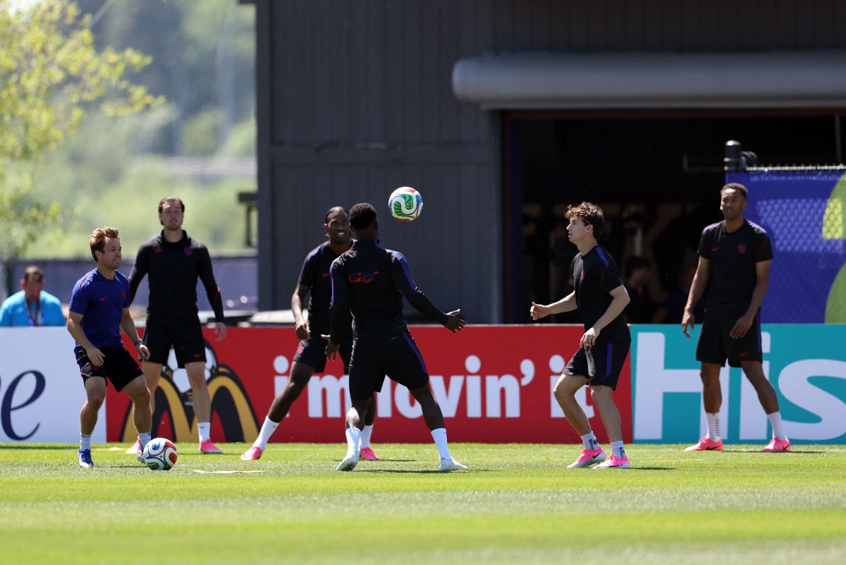 Players of the United States participate in a training session.