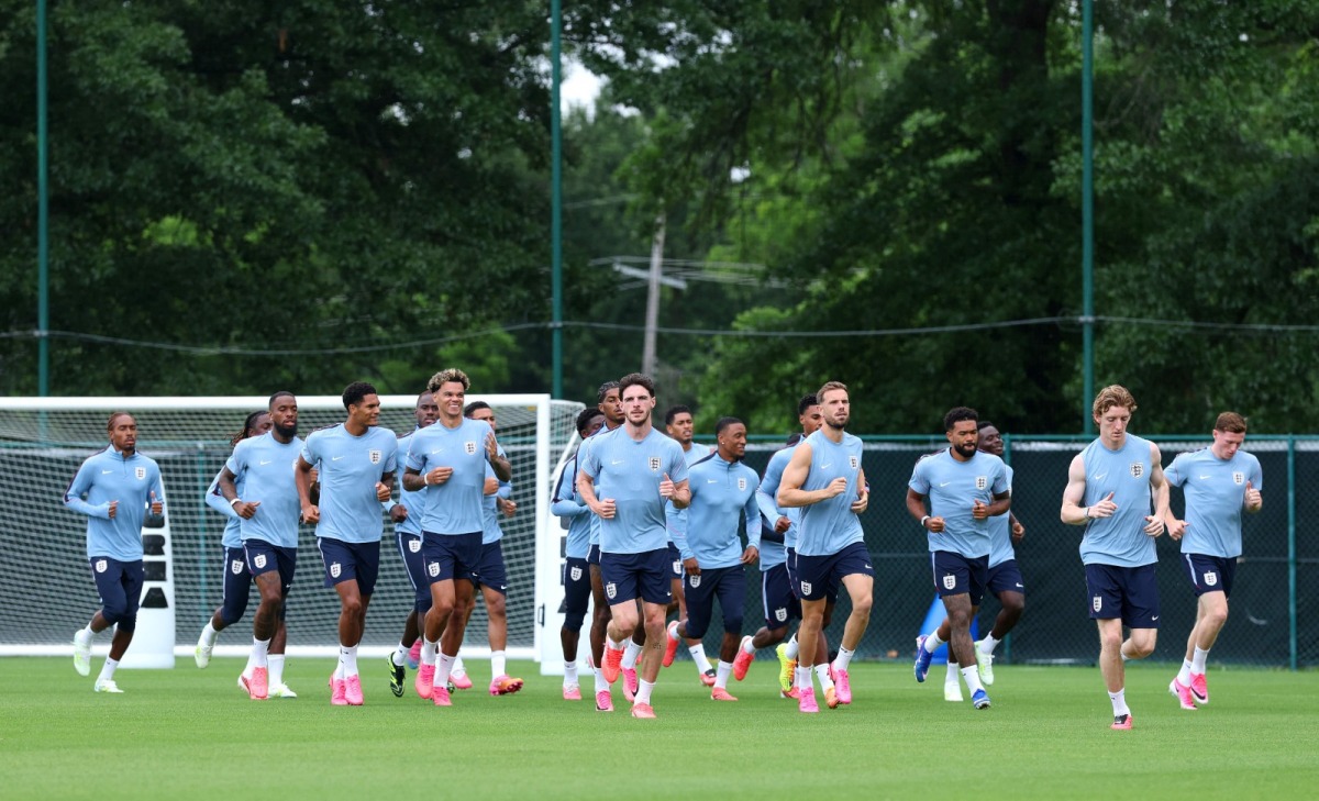 A general view as players of England train during an England Training Session on Monday in Kansas City, Kansas. AFP