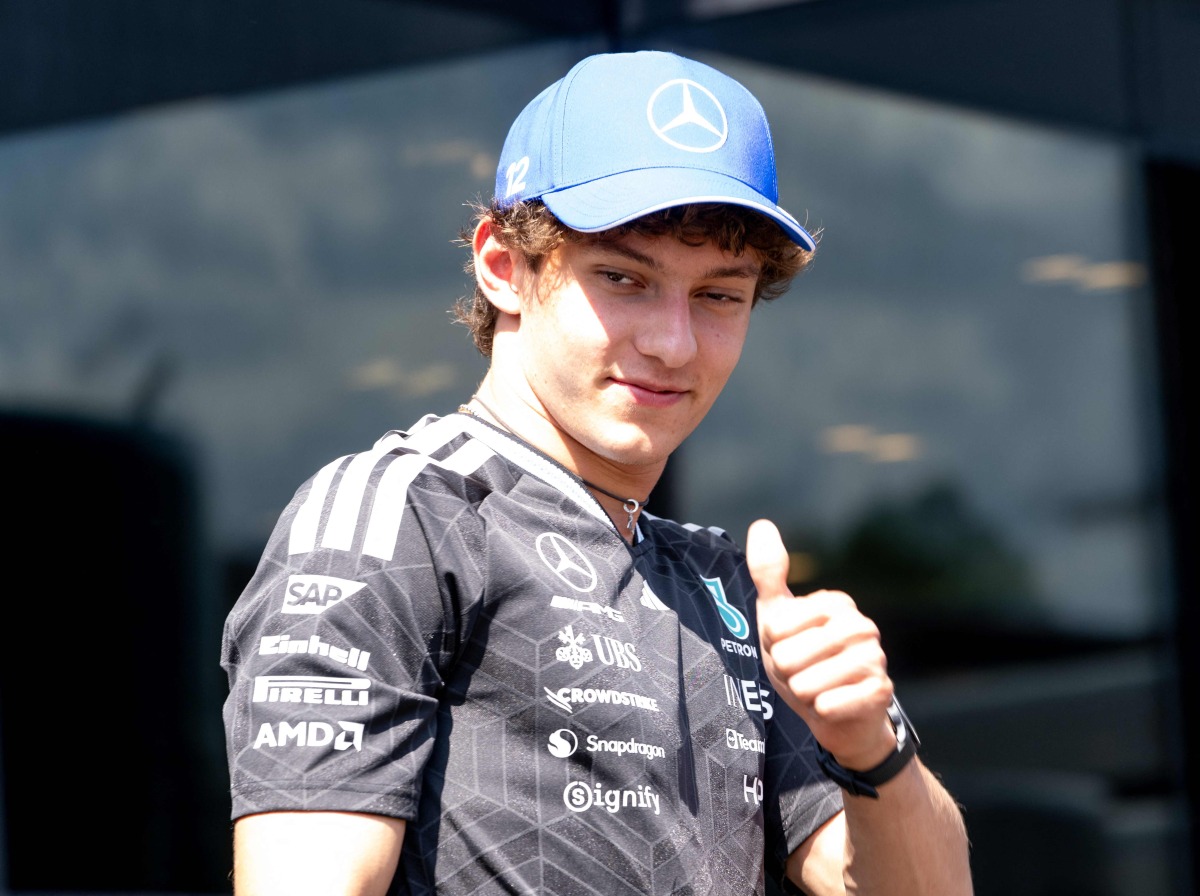 Mercedes' Italian driver Kimi Antonelli is pictured at a paddock ahead of the Formula One Austrian Grand Prix at the Red Bull Ring racetrack in Spielberg, Austria on June 25, 2026. (Photo by Joe Klamar / AFP)