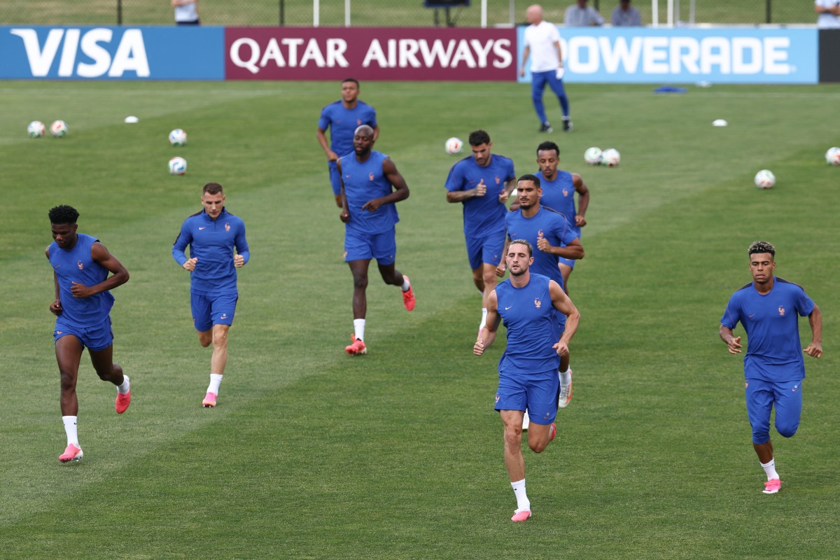 France players during a training session. (AFP)