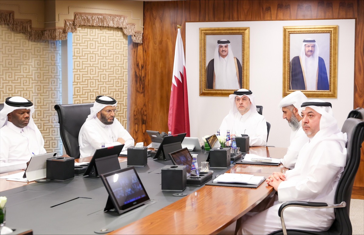 Kahramaa President Eng Abdullah bin Ali Al-Thiyab during the meeting held via videoconference.