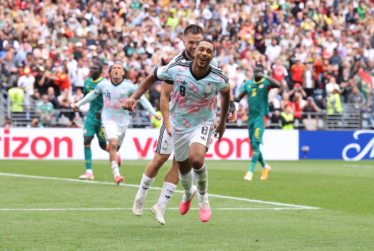 Youri Tielemans #8 of Belgium celebrates scoring his team's third goal from the penalty spot during the FIFA World Cup 2026 Round Of 32 match between Belgium and Senegal at Seattle Stadium on July 01, 2026 in Seattle, Washington. (Photo by ALEX GRIMM / GETTY IMAGES NORTH AMERICA / Getty Images via AFP)