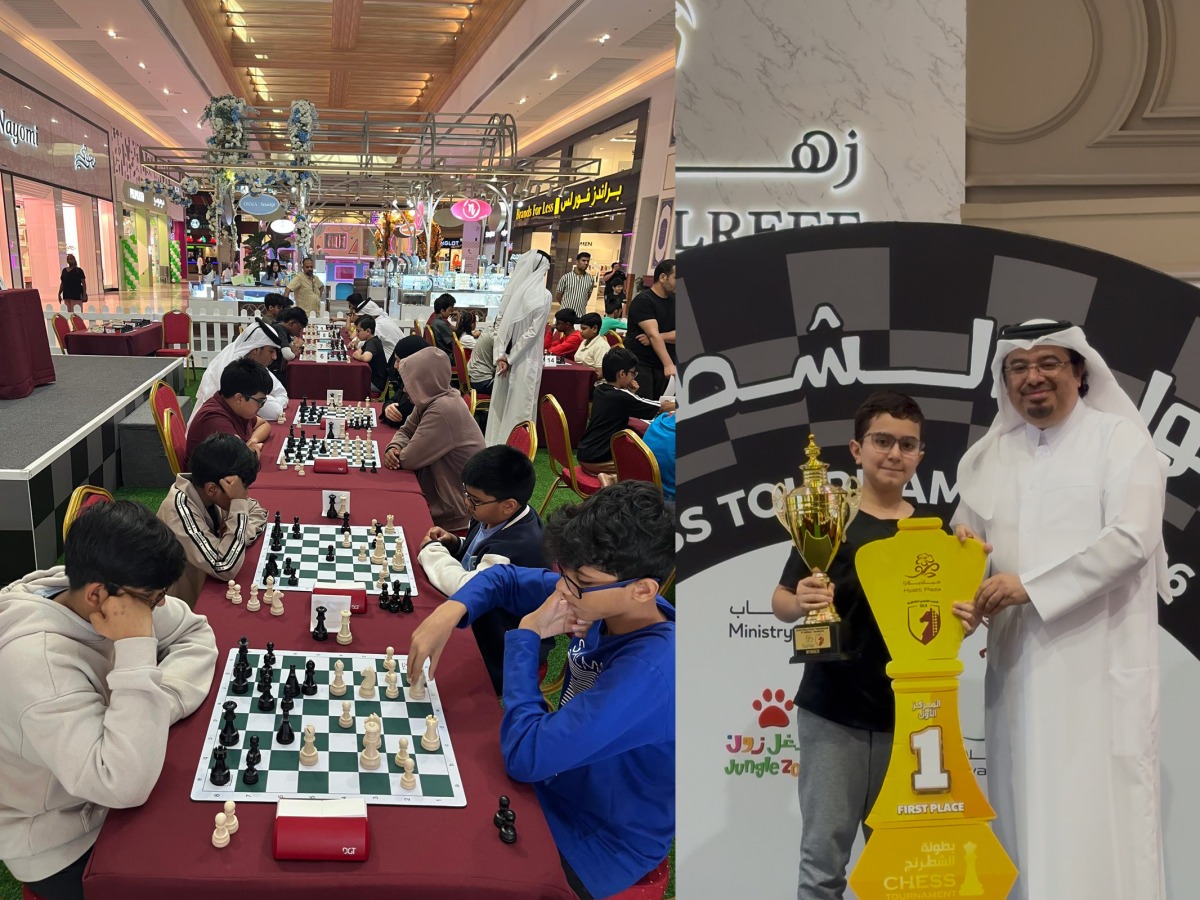 The FIDE-rated tournament attracted 65 players and was played over seven rounds using the Swiss system (left) and Khaled Al-Jumaat claimed the title with six points, edging India’s Alpin Sajan on tie-break.