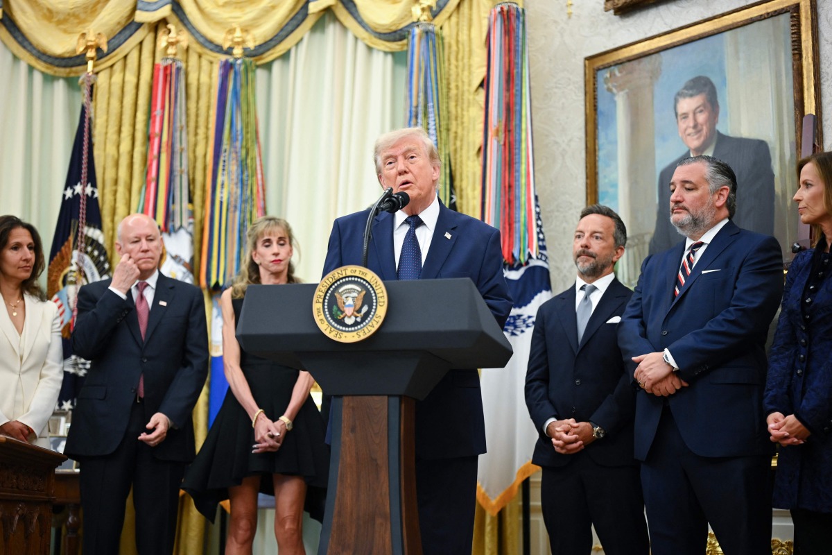 US President Donald Trump speaks at the launch of Trump investment accounts in the Oval Office of the White House in Washington, DC, on July 6, 2026. (Photo by Mandel NGAN / AFP)