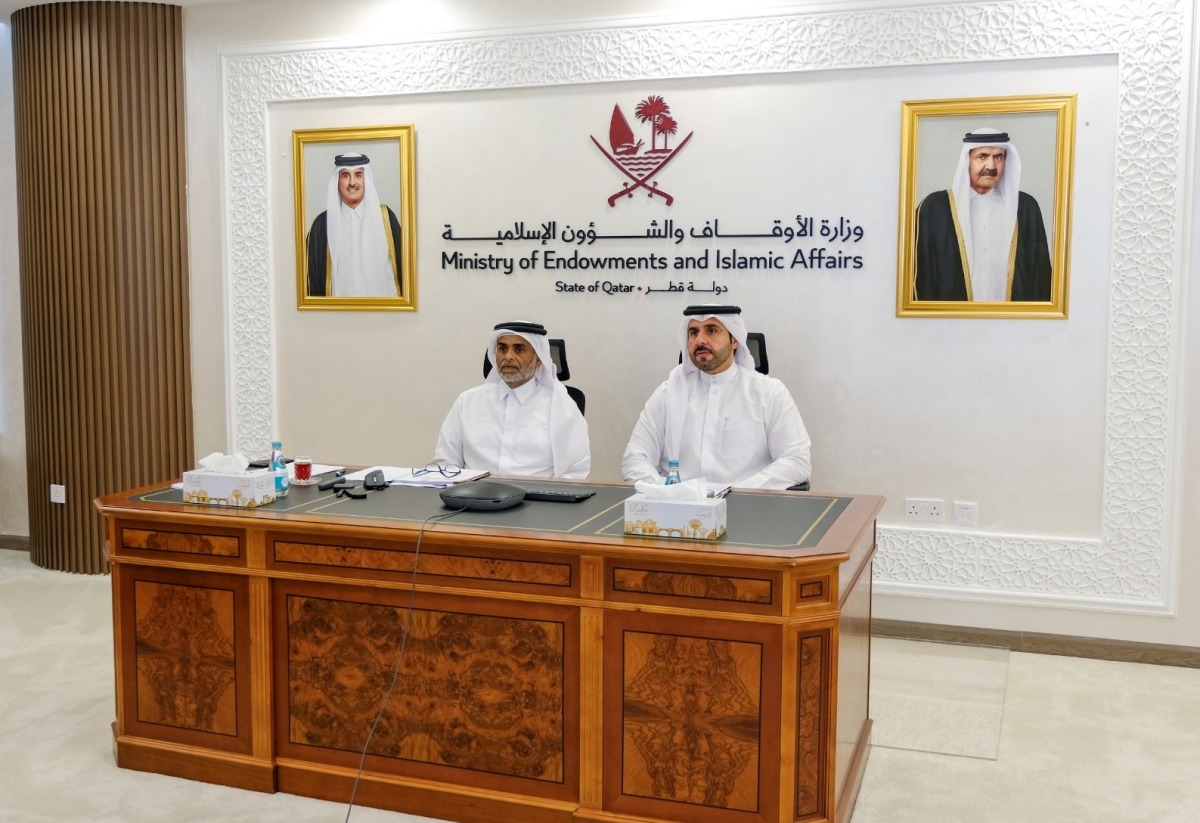 Director of the Department of Islamic Affairs Mohammed Jabr Al Mannai and Assistant Director General of the General Department of Endowments Eng. Abdullah bin Mohammed Al Meer taking part in the event.