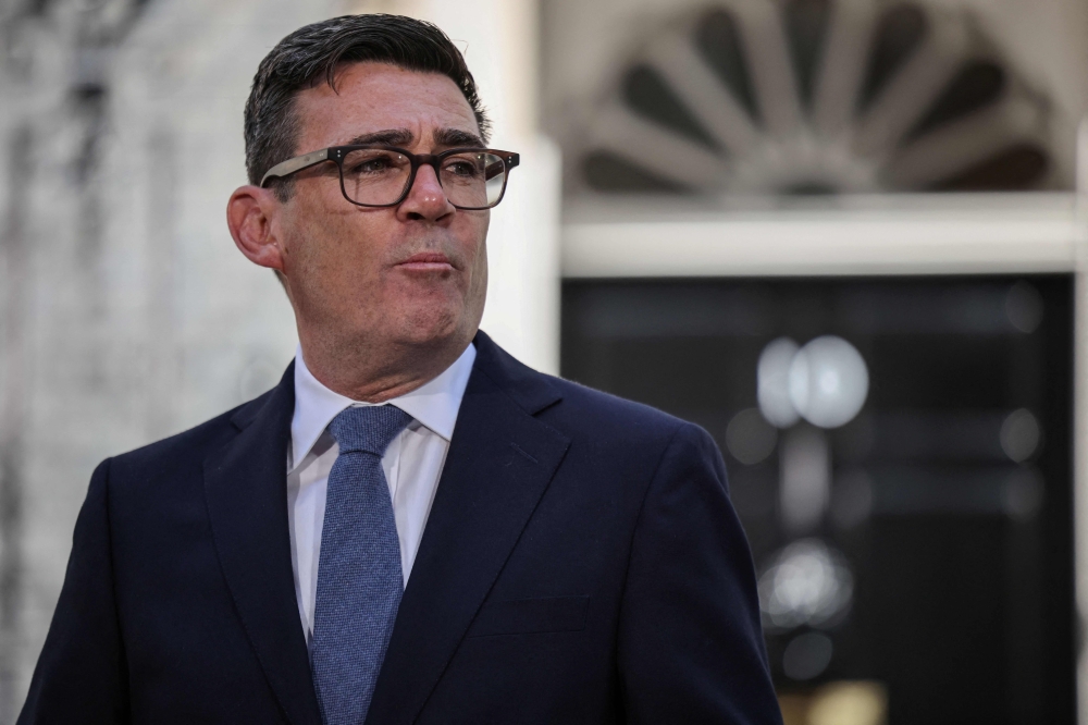 Britain's new Prime Minister Andy Burnham gives his first speech in front of 10 Downing Street in central London on July 20, 2026, after being asked by the king to form the next government. (Photo by Henry NICHOLLS / AFP)