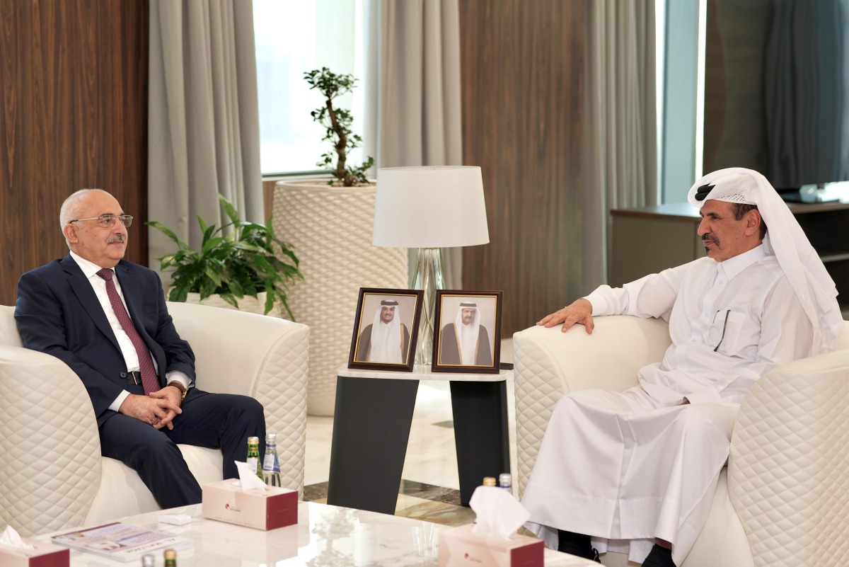 First Vice-Chairman of Qatar Chamber (QC), Mohammed bin Twar Al Kuwari with Ambassador of the Republic of Azerbaijan to the State of Qatar, H E Dr. Adish Mammadov.