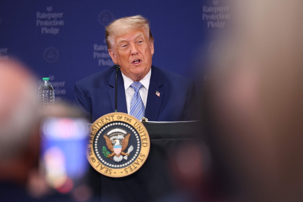 President Donald Trump delivers remarks on the Ratepayer Protection Pledge during a roundtable at the Environmental Protection Agency headquarters on July 23, 2026 in Washington, DC. Kevin Dietsch/Getty Images/AFP 