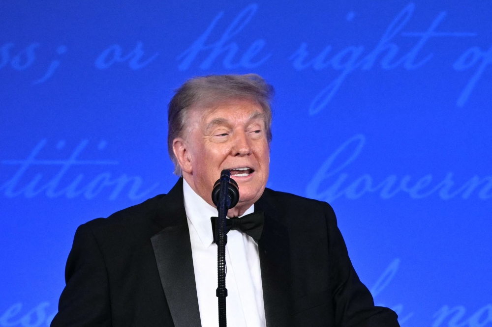 US President Donald Trump speaks during the 2026 White House Correspondents' Association (WHCA) Dinner at the Waldorf Astoria in Washington, DC, on July 24, 2026. (Photo by Mandel NGAN / AFP)
