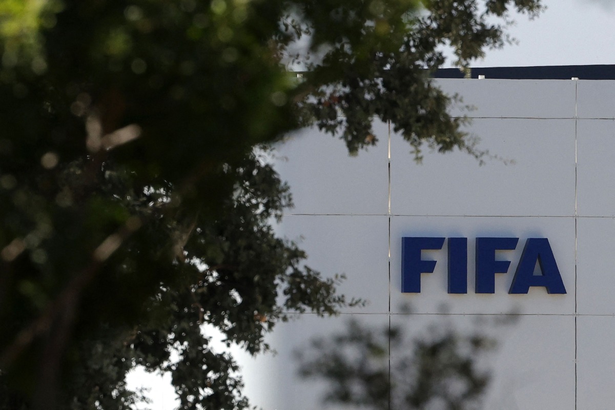 The FIFA logo is seen at its Africa regional office in Sale on August 5, 2026. Photo by Abdel Majid BZIOUAT / AFP