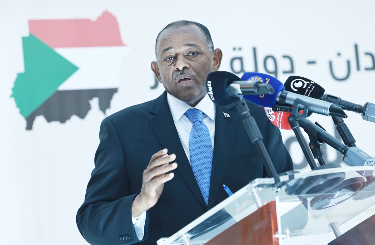 Ambassador of the Republic of Sudan to the State of Qatar H E Badreddine Abdullah Mohammed Ahmed speaking during the event.  PIC by: Rajan Vadakkemuriyil / The Peninsula
