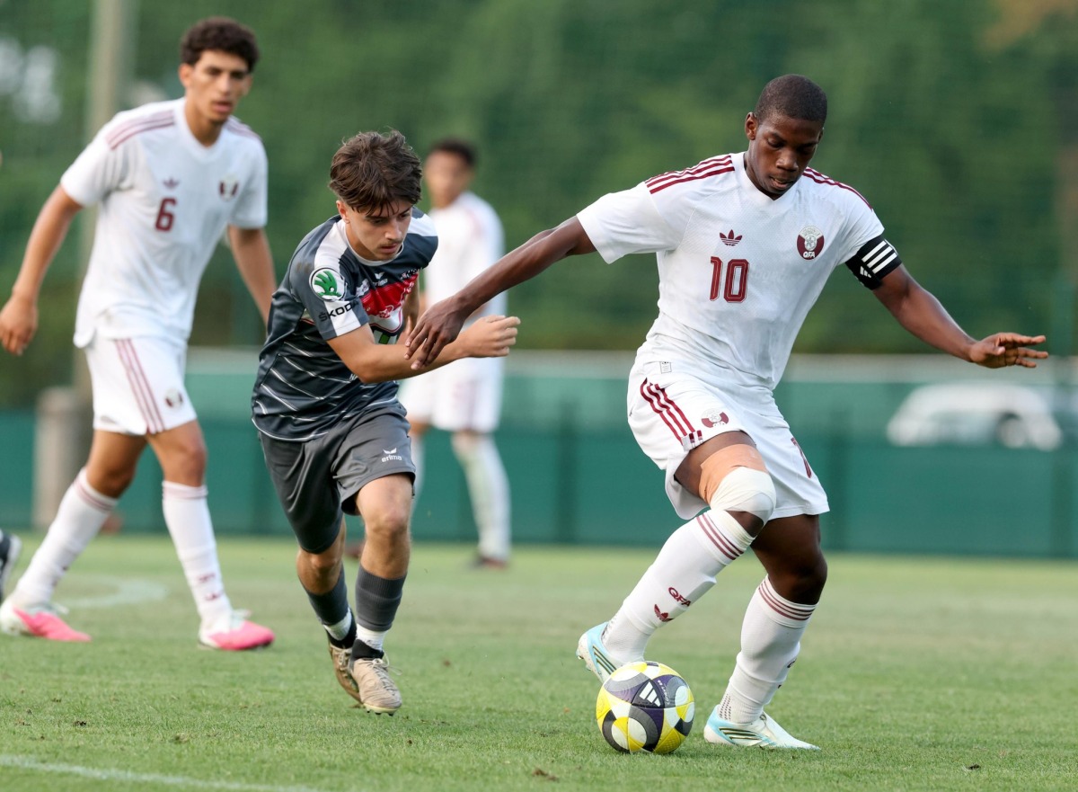 Action during the match between Qatar U-20 team and Austria's Kapfenberger.