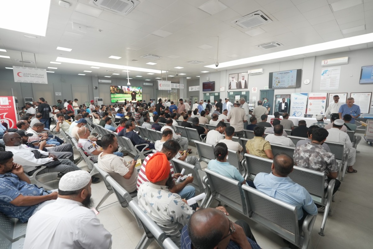 Workers at a health centre during the awareness campaign.