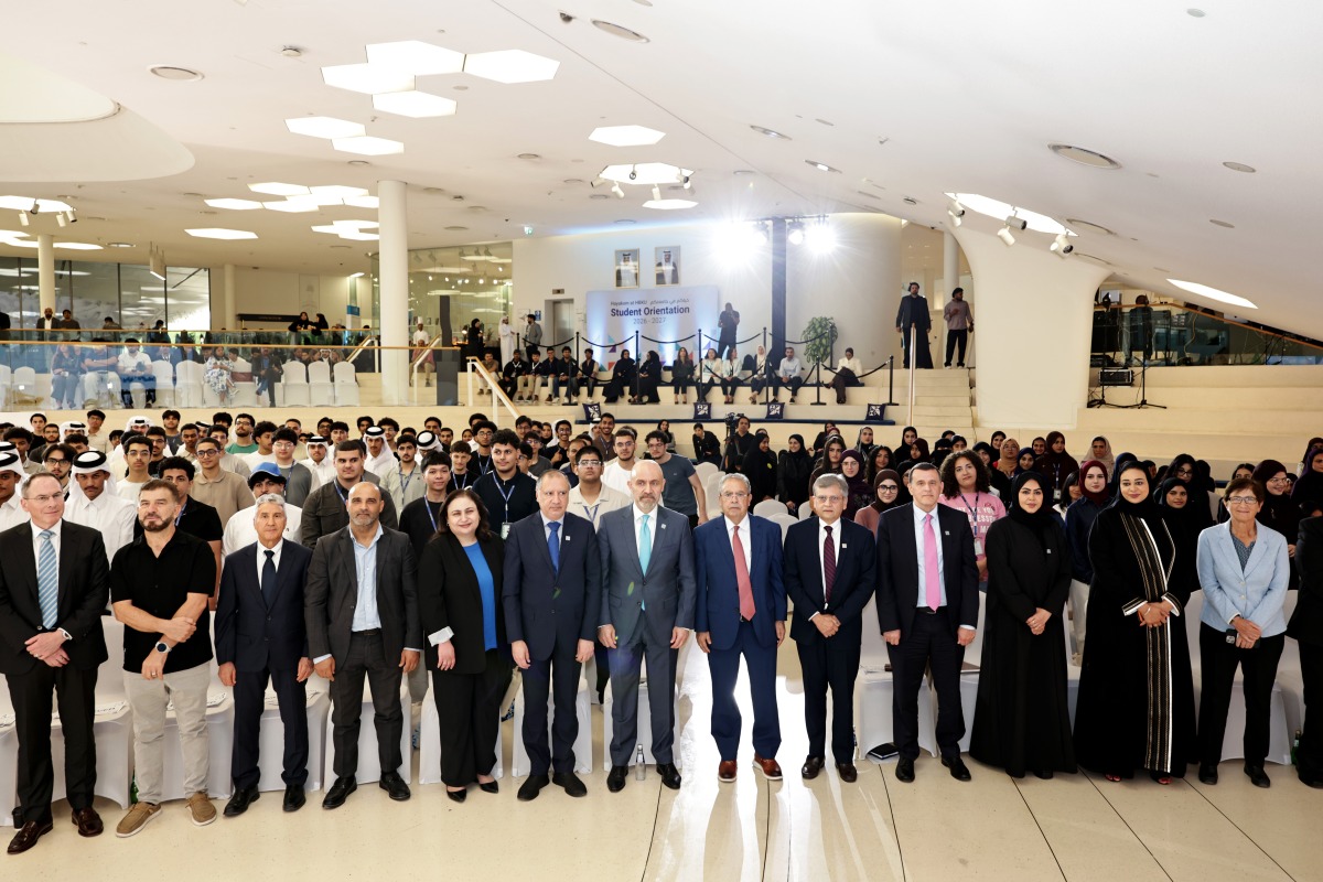 Staff and new students during HBKU’s Hayakom Student Orientation 2026-2027 held at the Minaretein in Education City.  PIC: SALIM MATRAMKOT/THE PENINSULA  