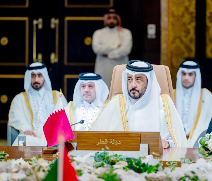President of the National Cyber Security Agency Eng. Abdulrahman bin Ali Al Farahid Al Malki during the meeting with members of the Qatari delegation.
