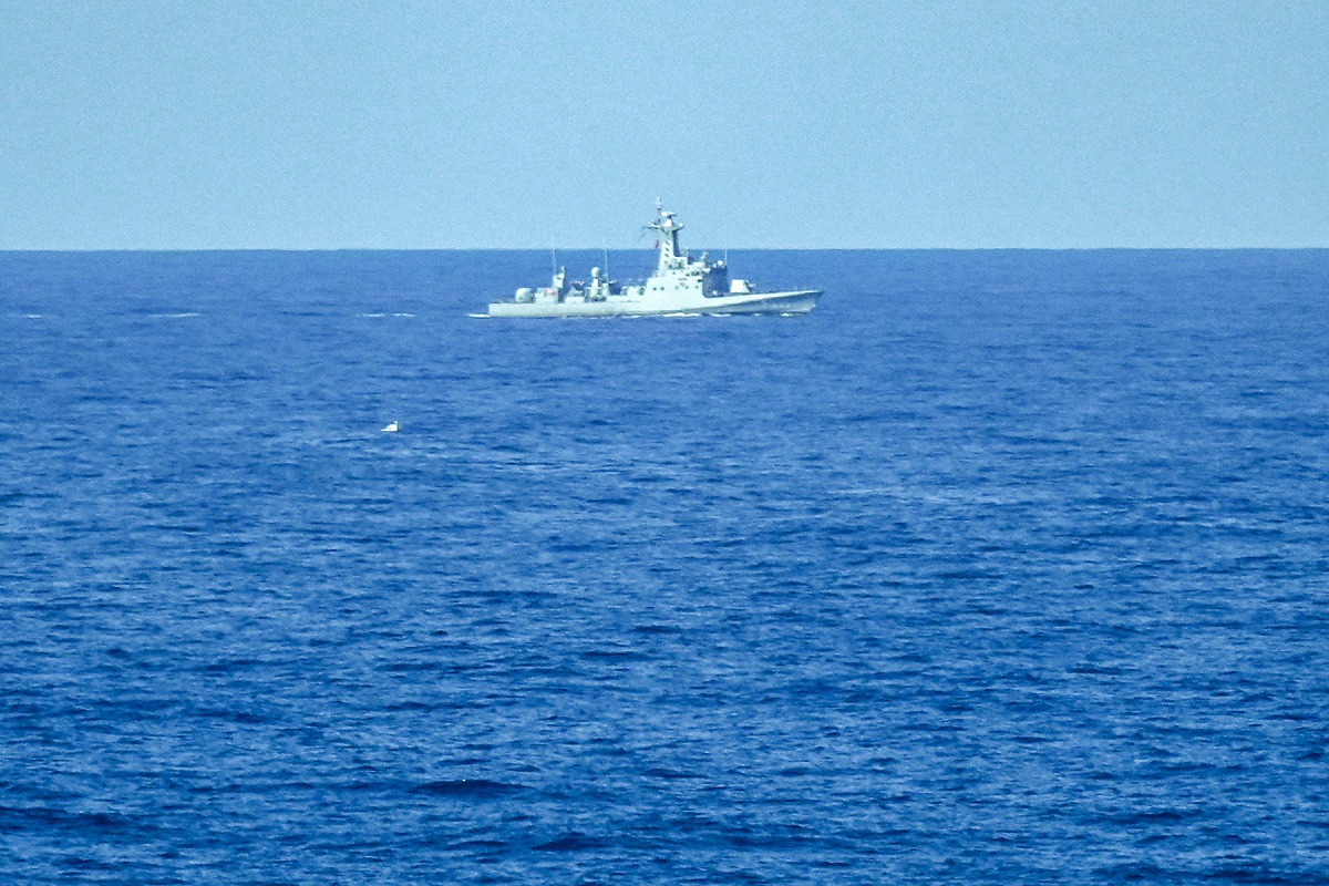 A Turkish vessels patrols during search and rescue operations following a ferry capsizing off the port of Kyrenia in the north of the divided Mediterranean island of Cyprus on August 30, 2026. Photo by Jewel SAMAD / AFP