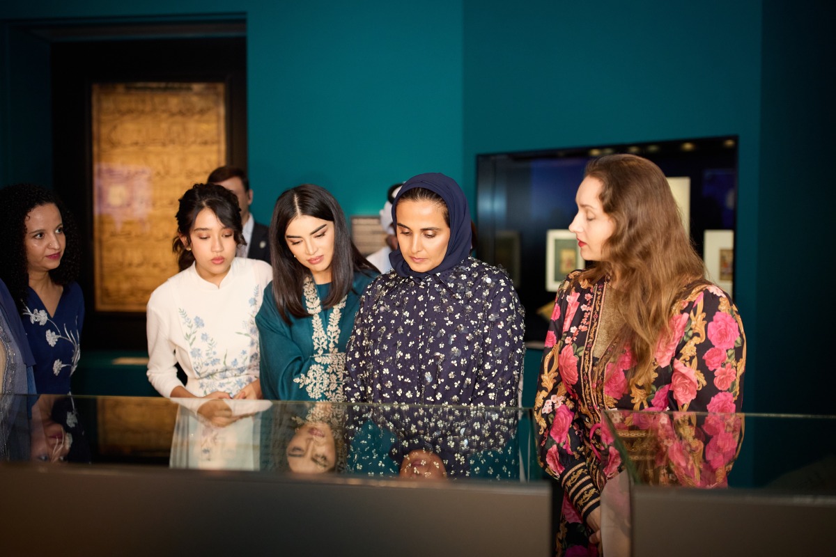 Chairperson of Qatar Museums H E Sheikha Al Mayassa bint Hamad Al-Thani visiting the exhibition.