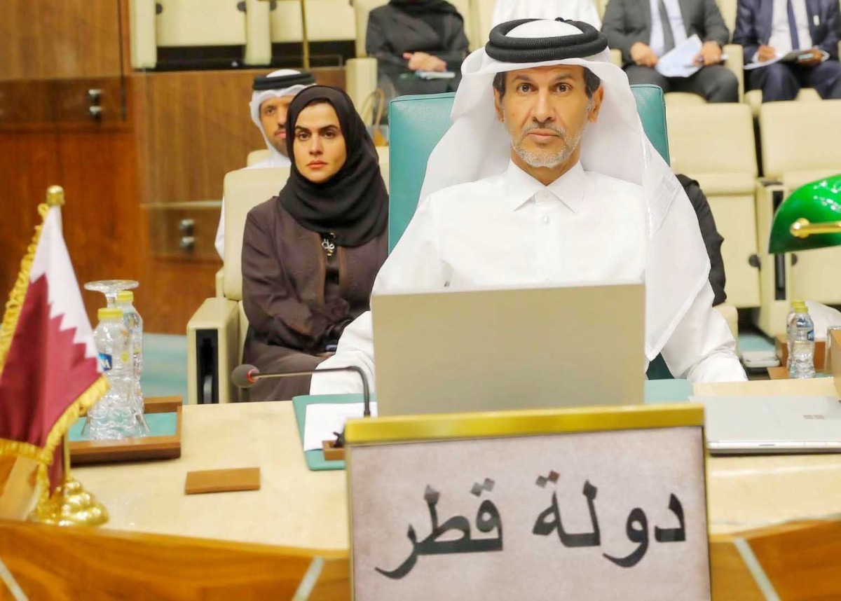 Ambassador of the State of Qatar to the Arab Republic of Egypt and Permanent Representative to the Arab League H E Sheikh Jassim bin Abdulrahman bin Mohammed Al-Thani during the meeting.
