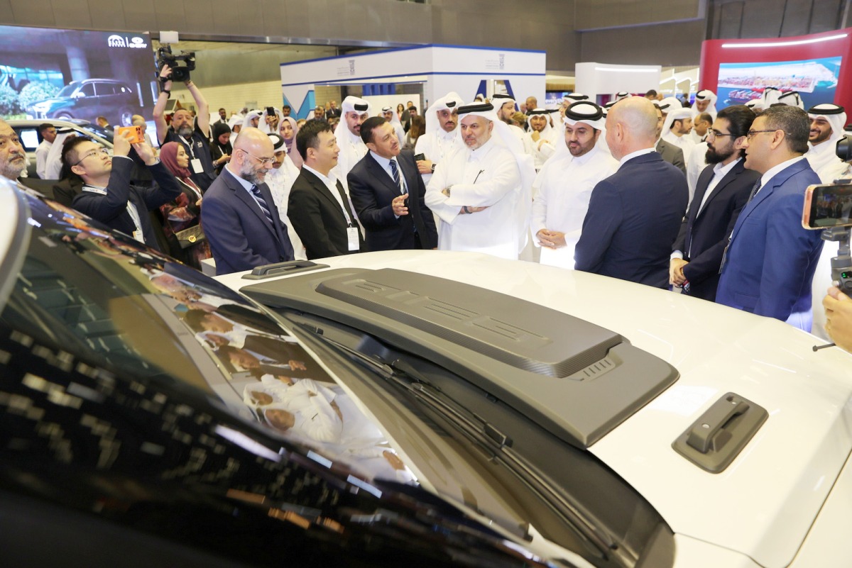 Officials talking with participants at the second edition of the Autonomous e-Mobility Forum, which opened in Doha, yesterday.