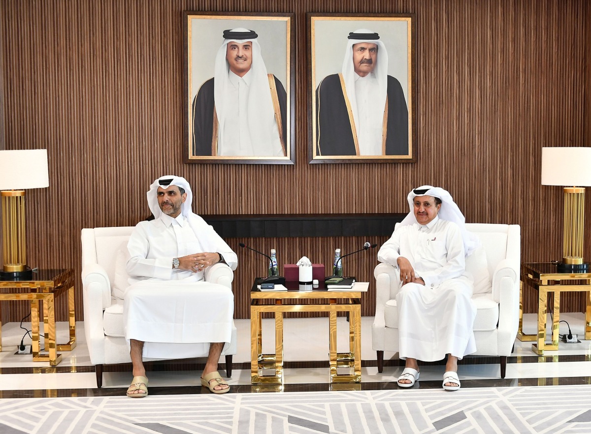QC Chairman Sheikh Khalifa bin Jassim bin Mohammed Al Thani and Chairman and CEO of Manateq Eng Khalid bin Ahmad Al Obaidli.
