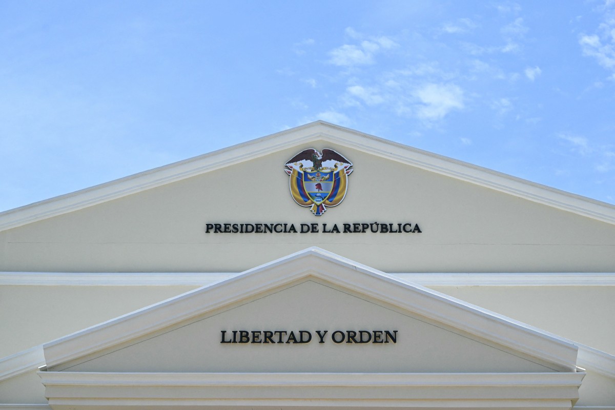 Detailed view of the Colombia's Presidency headquarters inside Army's Paraiso batallion ahead of the meeting of US Secretary of State Marco Rubio and Colombia's President Abelardo de la Espriella in Barranquilla, Colombia on September 8, 2026. (Photo by Luis ACOSTA / AFP)