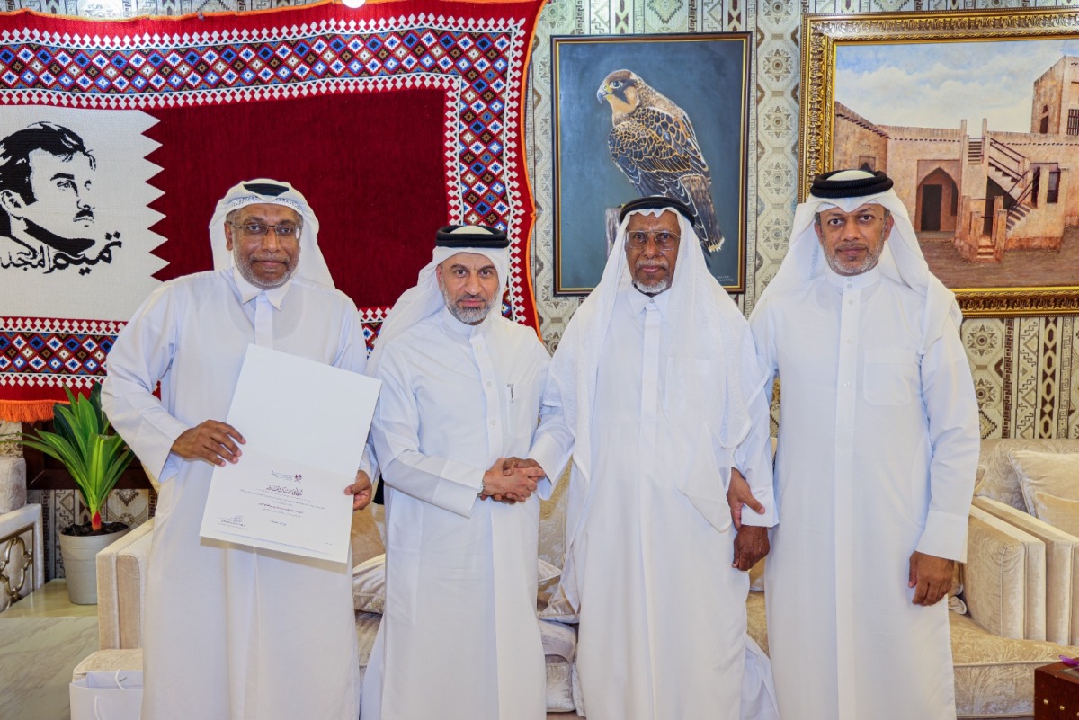 Director of the Agricultural Affairs Department Yousef Khalid Al Khalifi (second left) with agricultural engineers during the event.