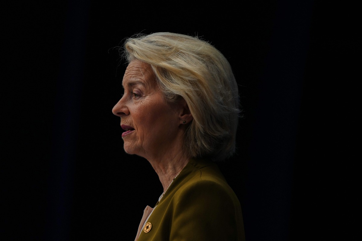 European Commission President Ursula von der Leyen delivers a speech during the International Space Summit at the Grand Palais in Paris on September 10, 2026. Photo by Aurelien Morissard / POOL / AFP