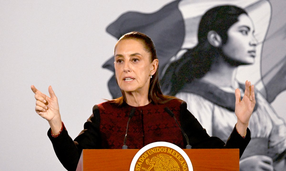 Mexico's President Claudia Sheinbaum speaks during her daily press conference at the National Palace in Mexico City on September 9, 2026. (Photo by Alfredo ESTRELLA / AFP)