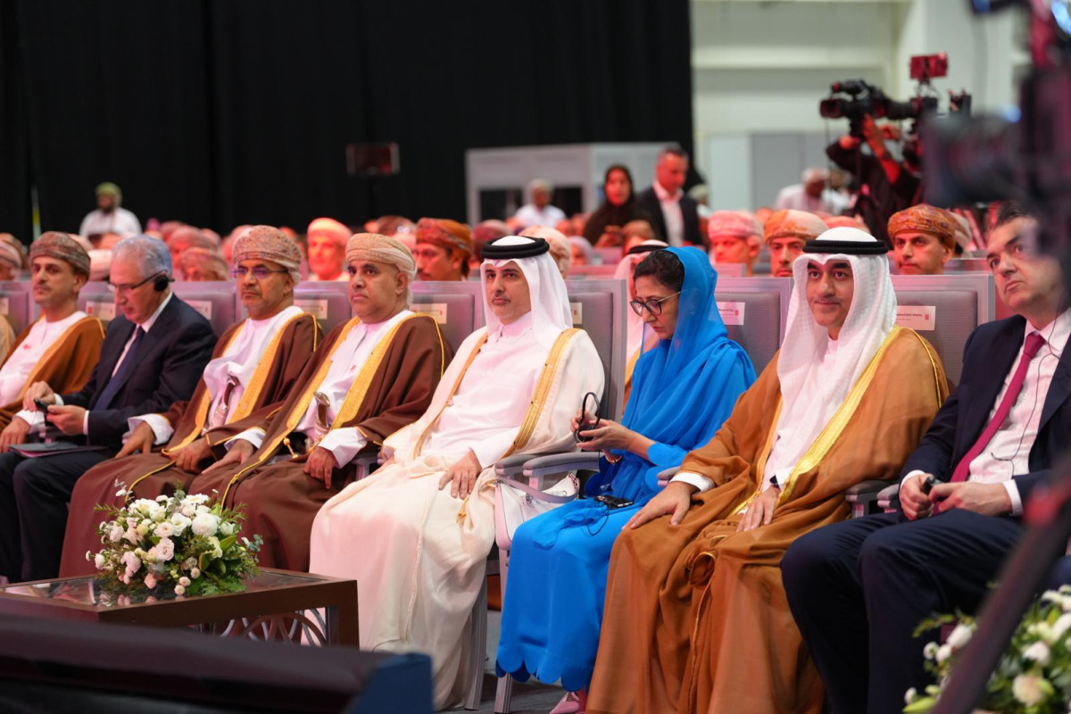 Minister of Environment and Climate Change H E Dr. Abdullah bin Abdulaziz bin Turki Al Subaie with other dignitaries at the opening of the second edition of Oman Climate Week 2026 yesterday.
