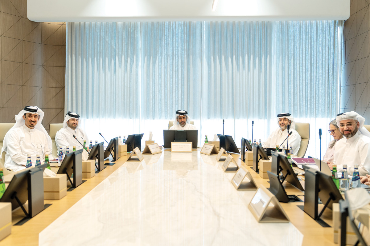 Minister of Commerce and Industry and Chairman of the Advisory Board of Dar Al Sharikat H E Sheikh Faisal bin Thani bin Faisal Al-Thani with other officials yesterday.
