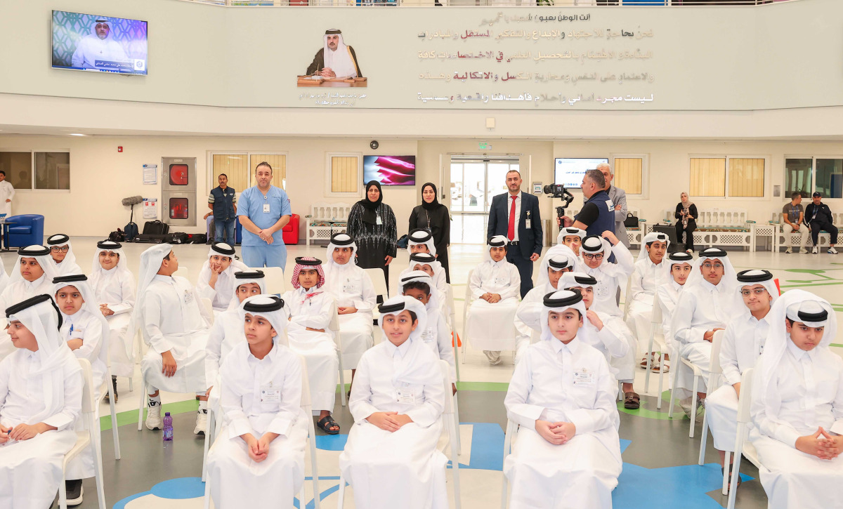 Students attend an awareness session. 