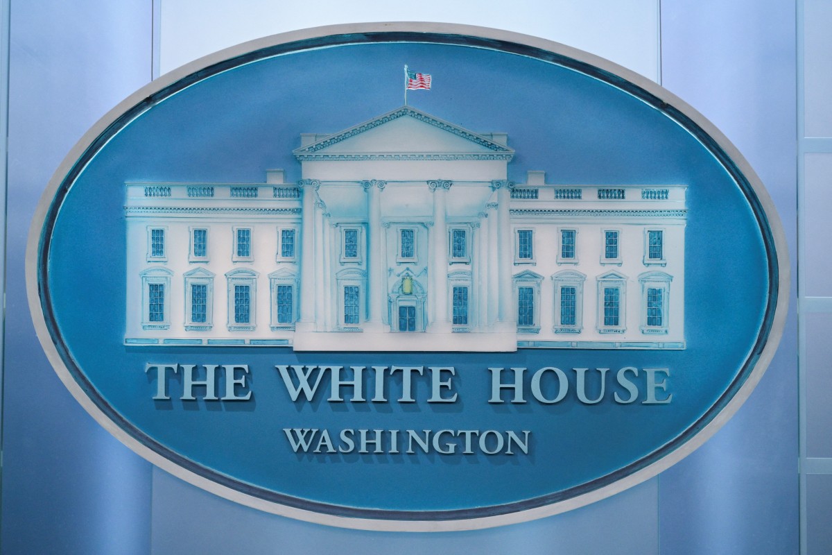 The White House logo is seen in the James S. Brady Press Briefing Room at the White House in Washington, DC, on September 19, 2026.
 Photo by OLIVER CONTRERAS / AFP