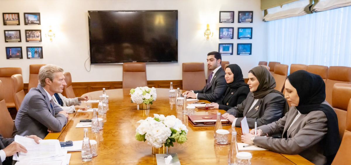 Minister of State for International Cooperation H E Dr. Maryam bint Ali bin Nasser Al Misnad meeting Acting Executive Director of the World Food Programme H E Carl Skau. 