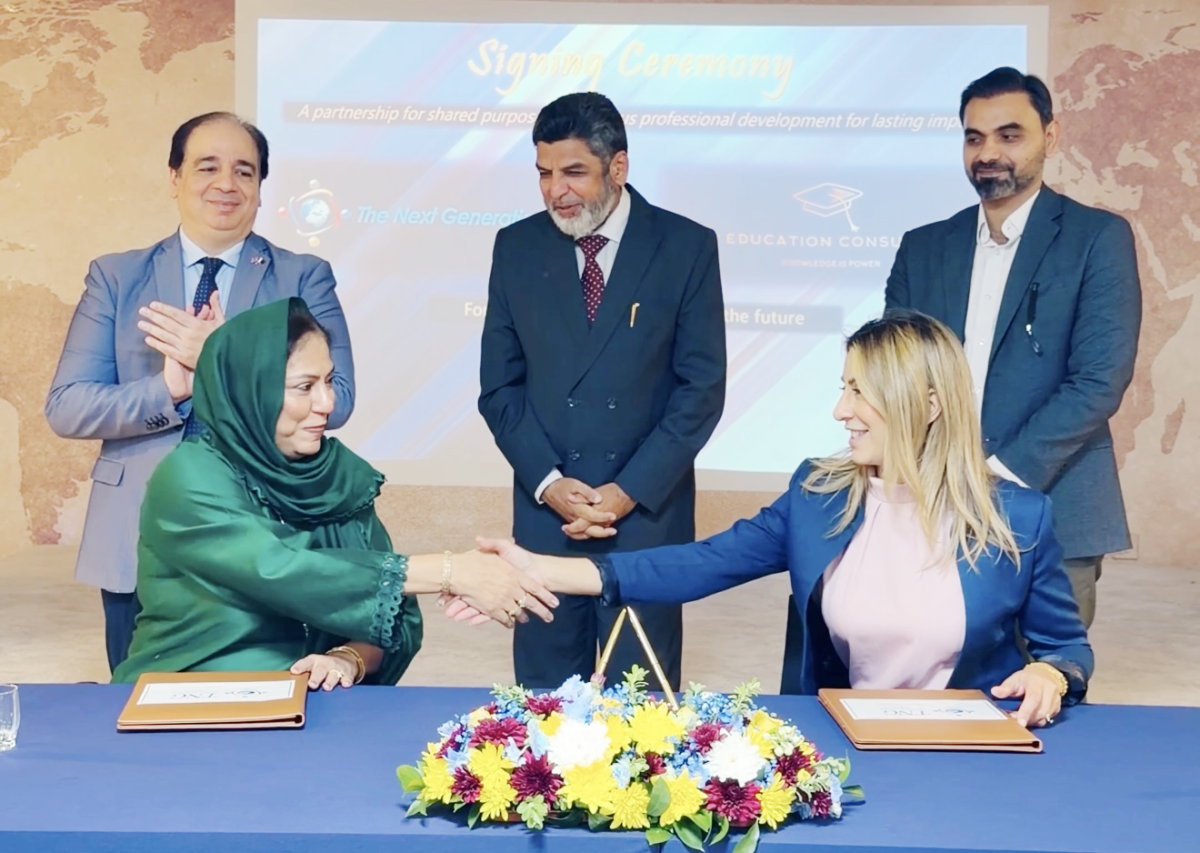 TNG CEO Shagufta Bakali and ILM CEO Iram Myford signing the agreement.
