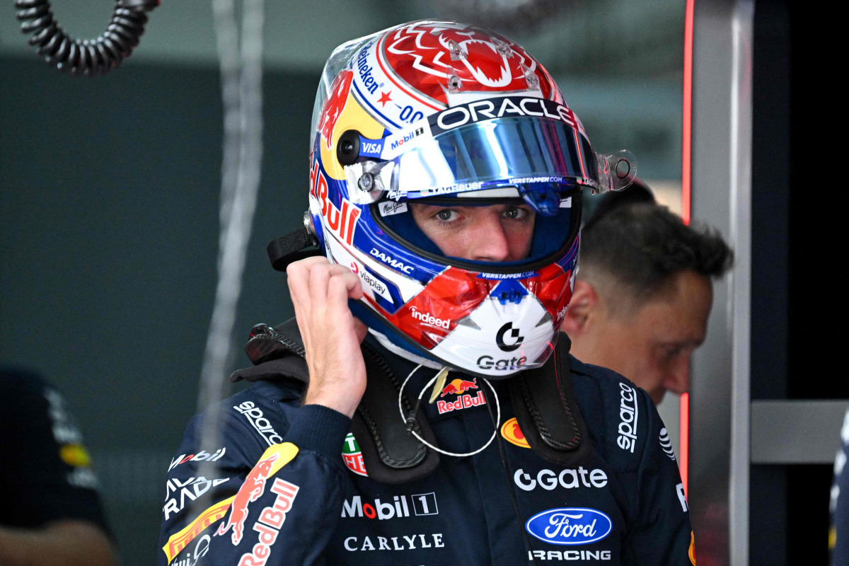 Red Bull Racing's Dutch driver Max Verstappen wears his helmet ahead of the second practice session ahead of the Formula One Bahrain Grand Prix in Sepang on October 2, 2026. (Photo by Jade Gao / AFP)