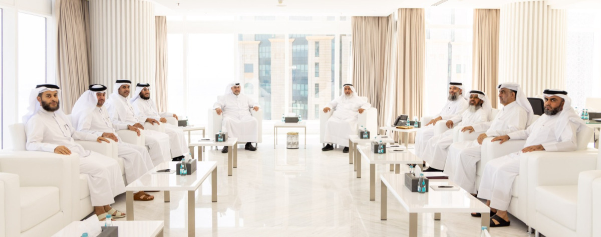Minister of Awqaf and Islamic Affairs H E Ghanem bin Shaheen bin Ghanem Al Ghanim chairing a meeting.