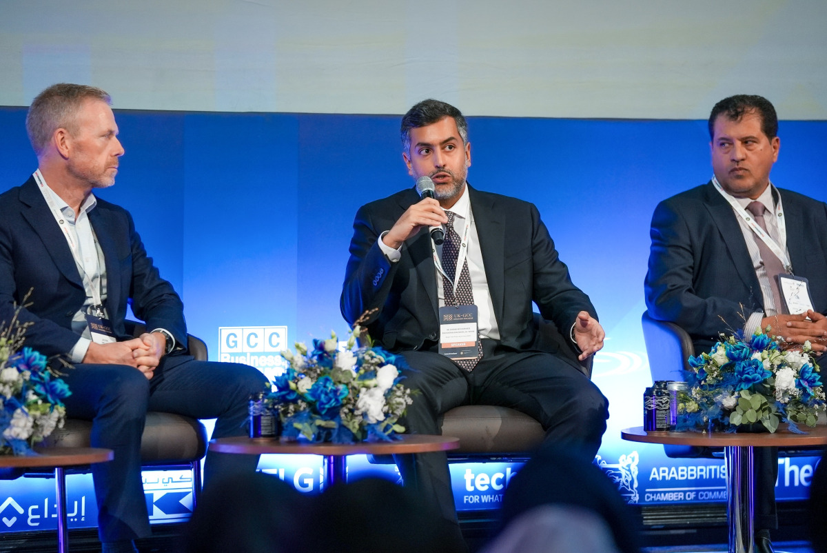 QFZ CEO Sheikh Mohammed bin Hamad bin Faisal Al-Thani with other panelists during the discussion at the UK-GCC Strategic Dialogue in London yesterday.