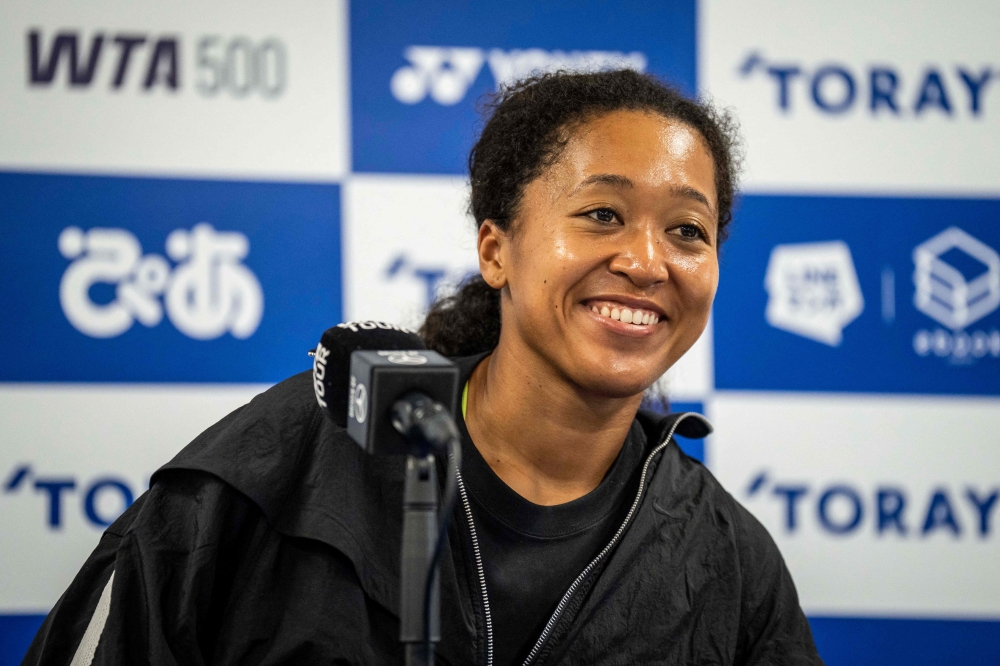Japan's Naomi Osaka attends a press conference during the Japan Open tennis tournament at the Ariake Coliseum in Tokyo on October 25, 2026. (Photo by Yuichi YAMAZAKI / AFP)