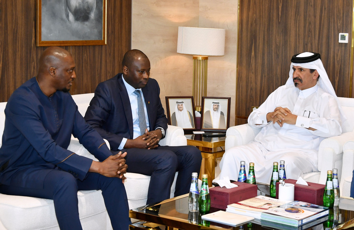 QC First Vice-Chairman Mohammed bin Ahmed bin Twar Al Kuwari with the business delegation from Senegal.