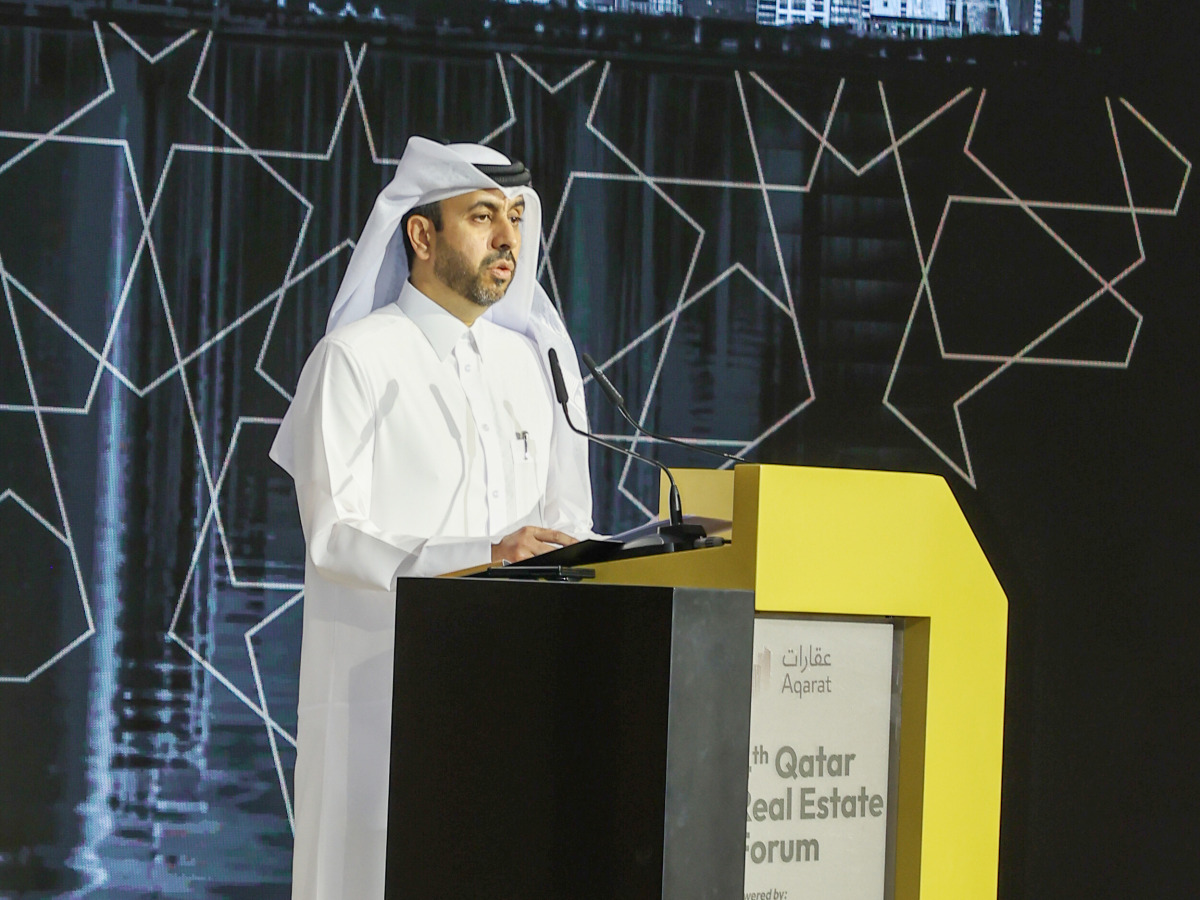 President of Aqarat H E Mohammed bin Hassan Al Malki speaking at the forum yesterday.